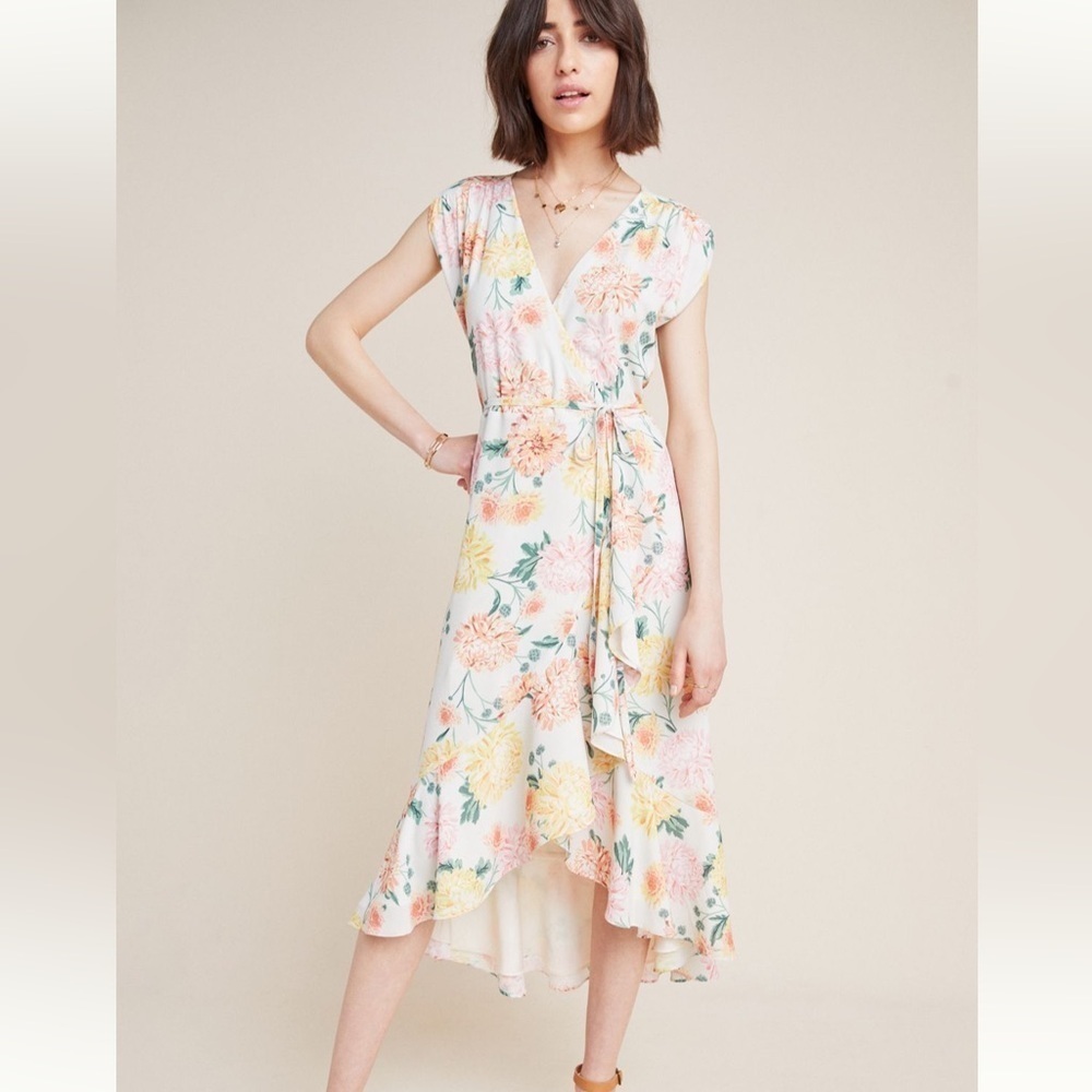 Yumi Kim Weekender Ivory Santorini Hydrangea Wrap Dress - Small